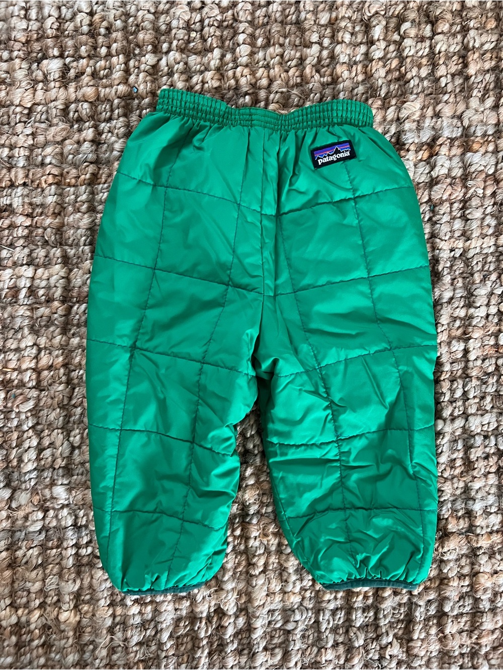 Patagonia Kids Quilted Reversible Green/plaid Insulated Pants